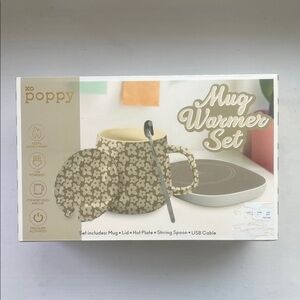 XO Poppy Floral Mug Warmer Set